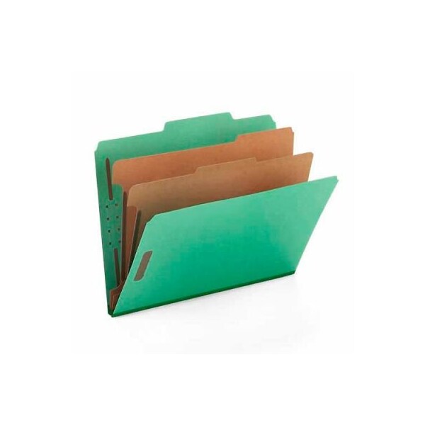 Smead Smead Pressboard Classification Folders, Letter, Six-Section, Green, 10/Box 14033 - main